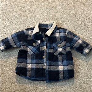 Baby Gap quilted Navy and Blue Plaid Baby Jacket